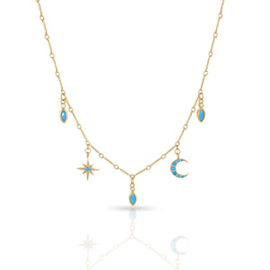 Turquoise Eclipse Charm Necklace