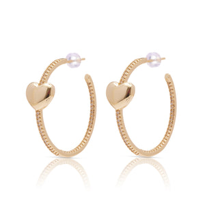 Heart Of Gold Hoops