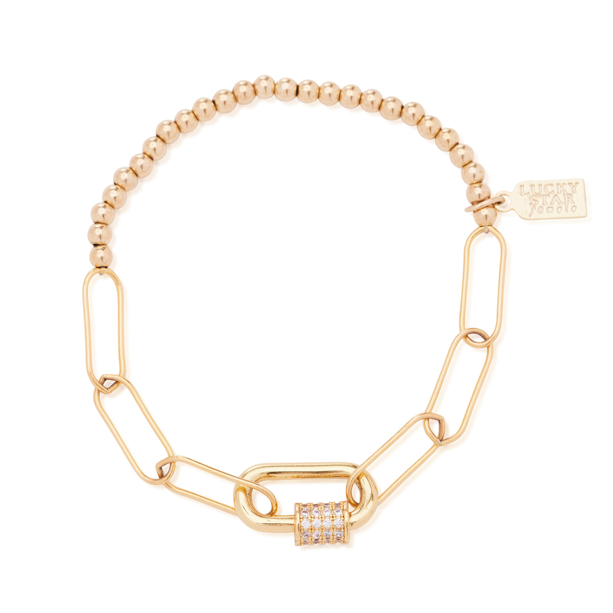 Luca Lock Necklace- 14kt Lock Necklace- Lucky Star Jewels