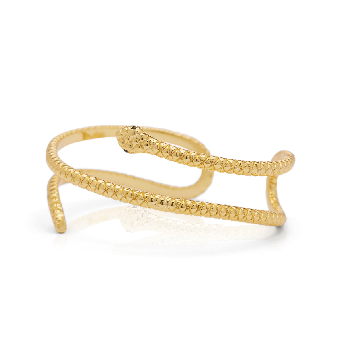 14k Yellow Gold Snake Cuff Bracelet