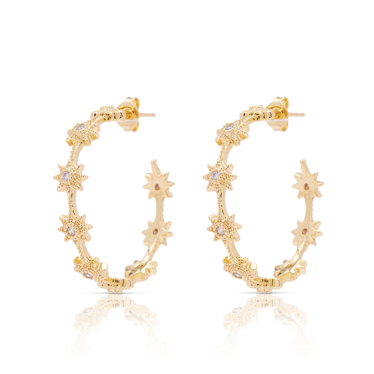 Starlight Hoops deals - Solid 10K Yellow Gold