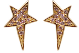 Lucky Star studs gold/ clear