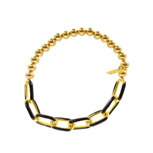 Enamel Link Bubble Bracelet - Ink