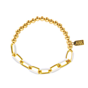 Enamel Link Bubble Bracelet - Coconut