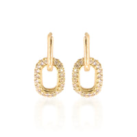 Petite Double Link Pave Earring