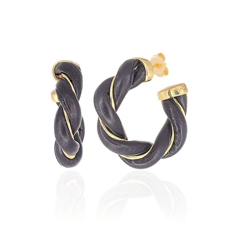 Braided Leather Hoop