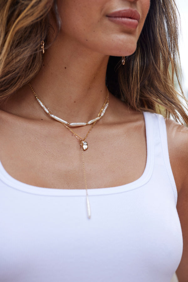 Skinny Dip Pearl Lariat