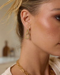 Double Link Pave Earring