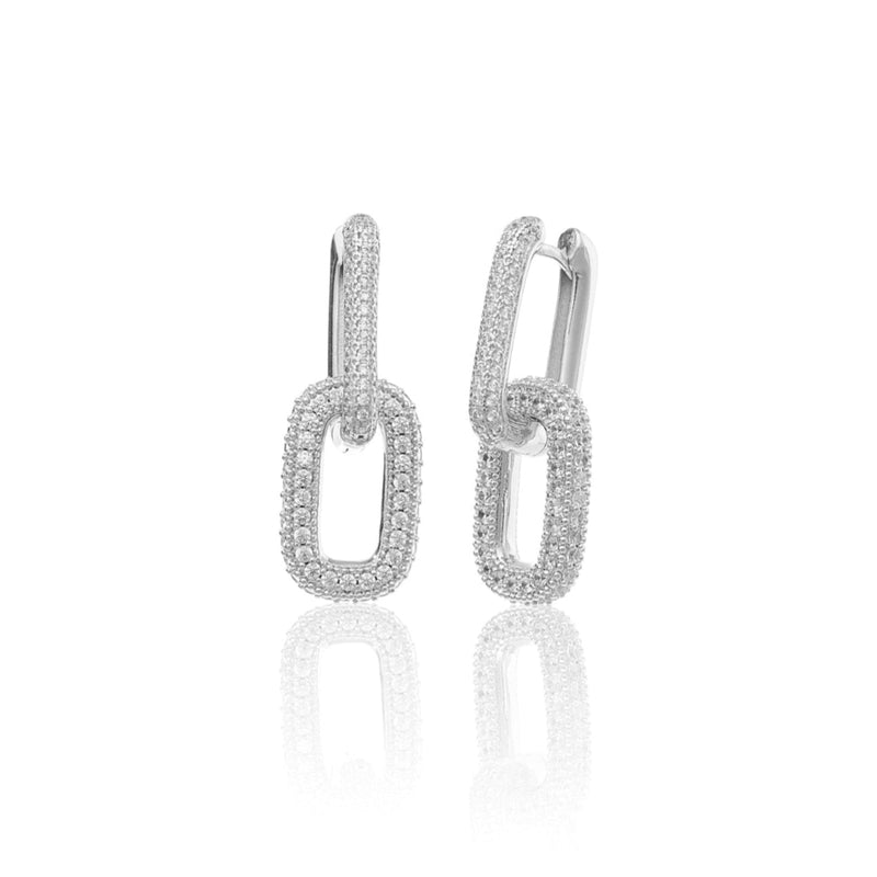 Double Link Pave Earring