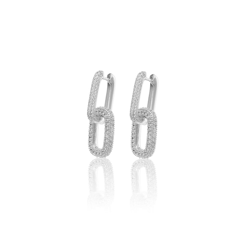 Double Link Pave Earring
