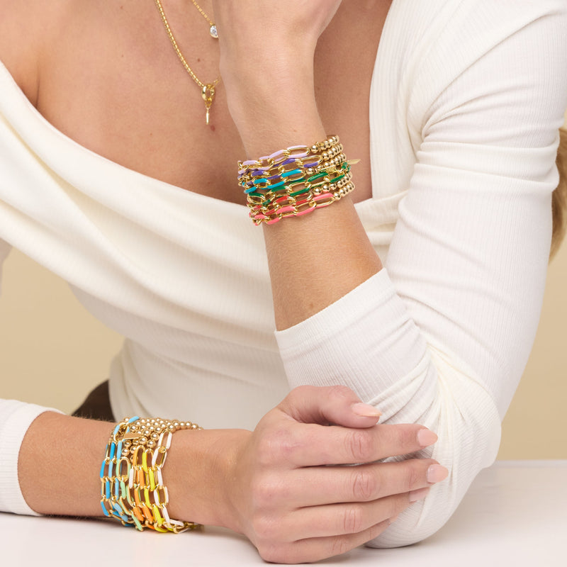 Enamel Link Bubble Bracelets