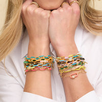 Enamel Link Bubble Bracelet - Papaya
