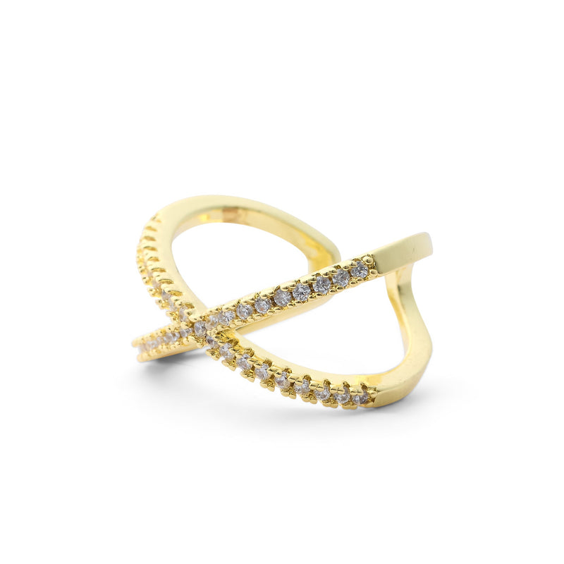 Criss Cross Pave Ring