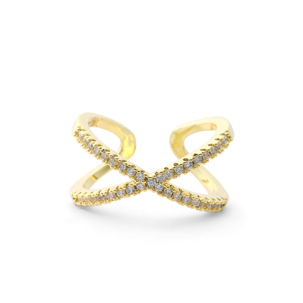 Criss Cross Pave Ring