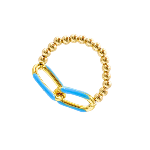 Enamel Link Bubble Rings