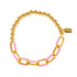 Enamel Link Bubble Bracelet - Rose Pink