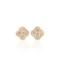 Pave Lucky Clover Stud