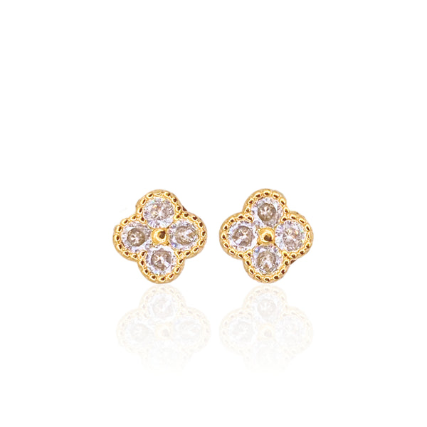 Pave Lucky Clover Stud