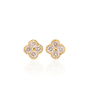 Pave Lucky Clover Stud