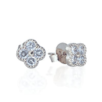 Pave Lucky Clover Stud