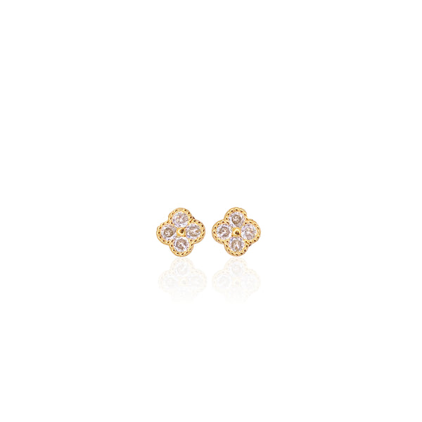 Pave Lucky Clover Stud