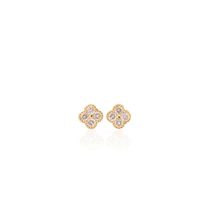 Pave Lucky Clover Stud