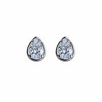 Solitaire Pear Stud