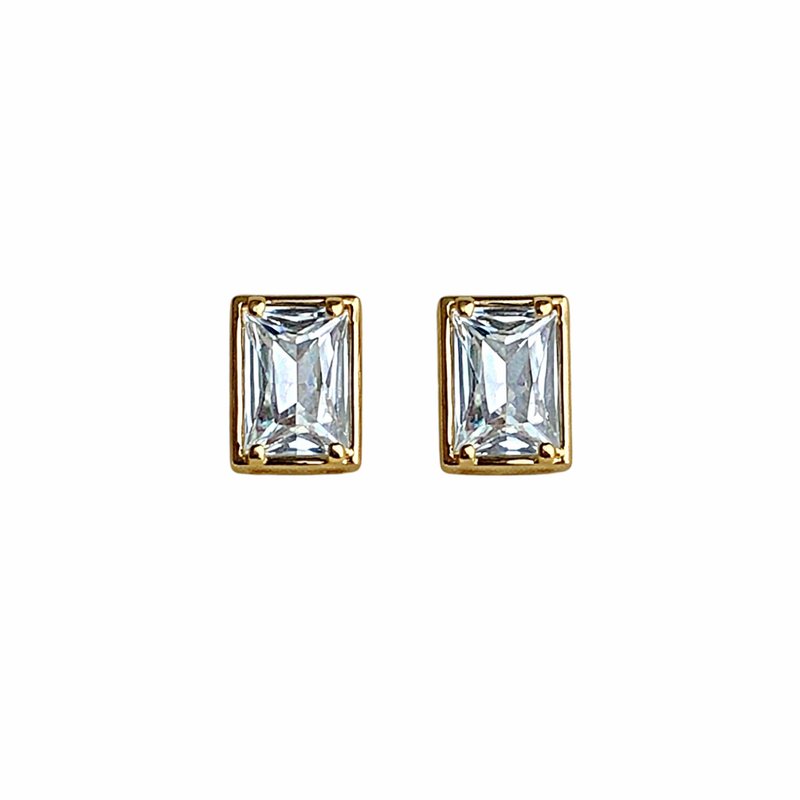 Solitaire Emerald Stud