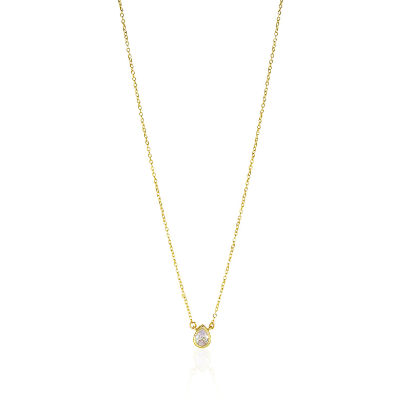 Solitaire Pear Necklace