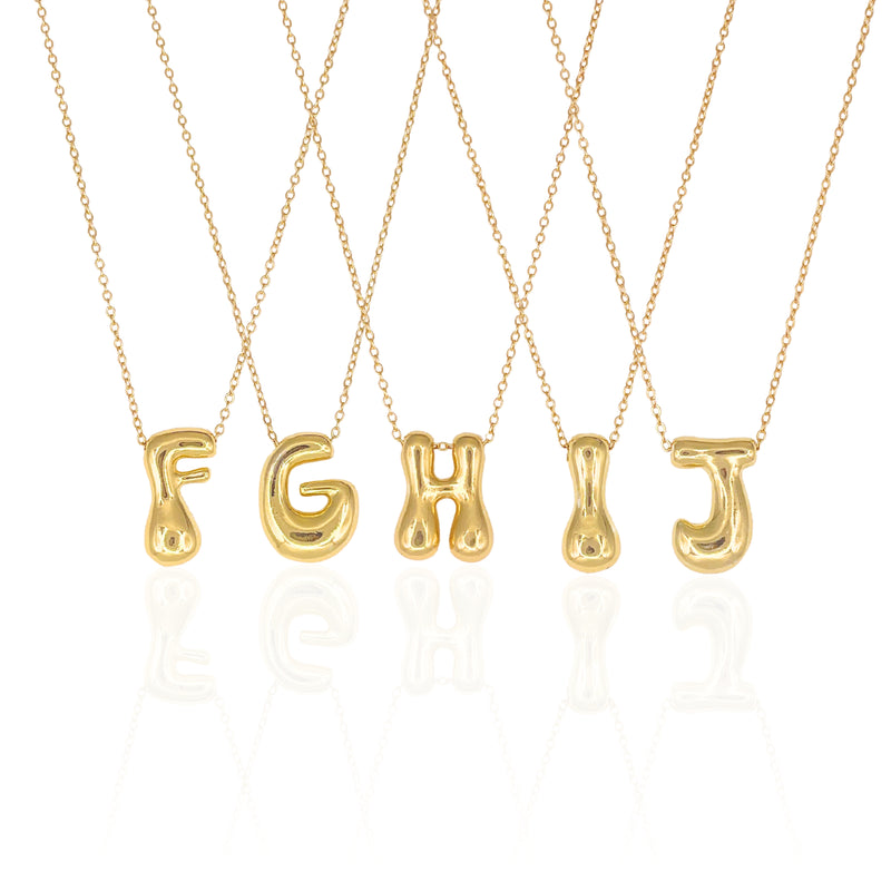 Golden Bubble Letter Necklace