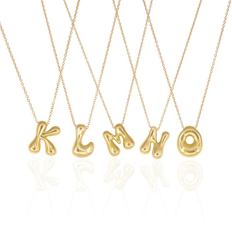 Golden Bubble Letter Necklace
