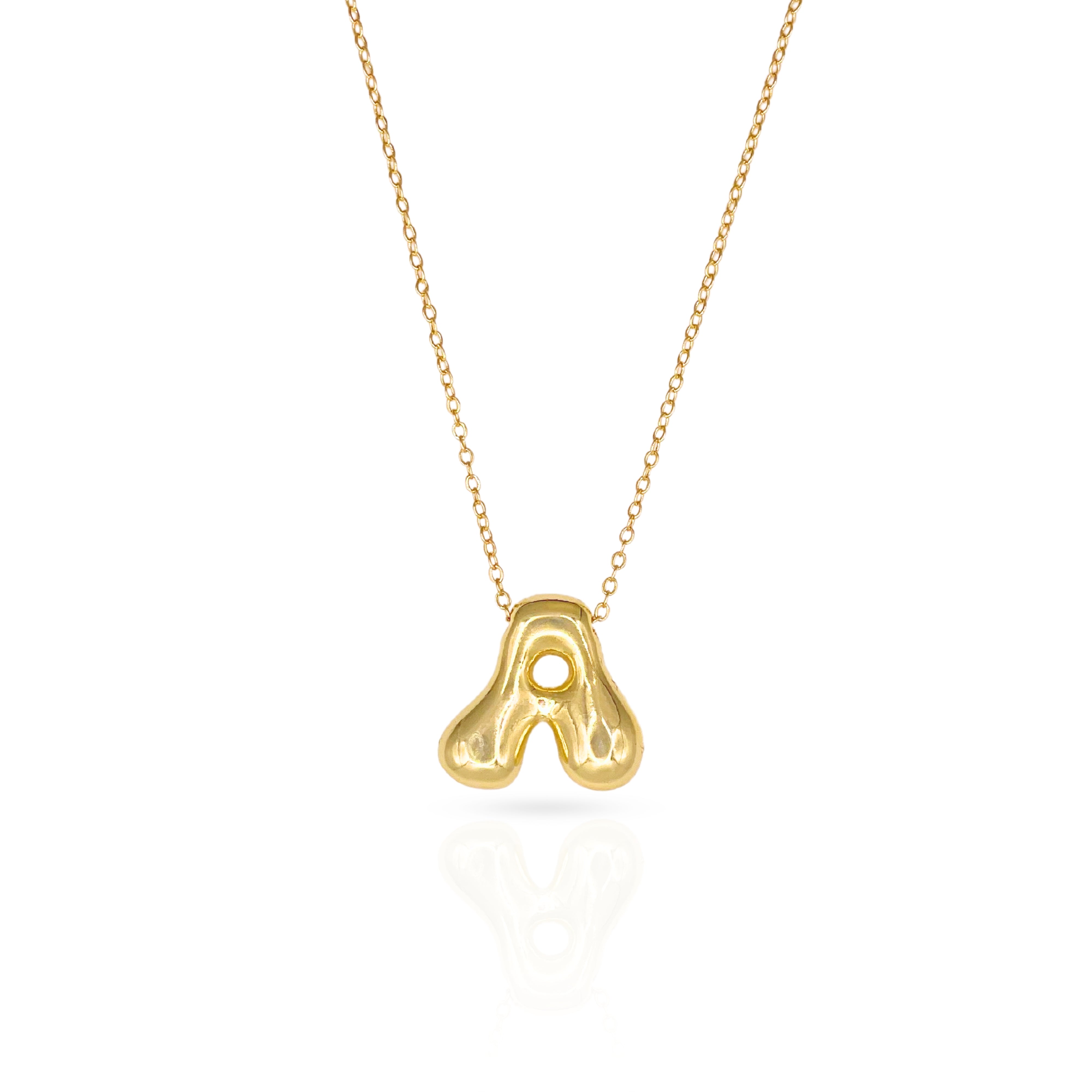 Golden Bubble Letter Necklace – Lucky Star Jewels