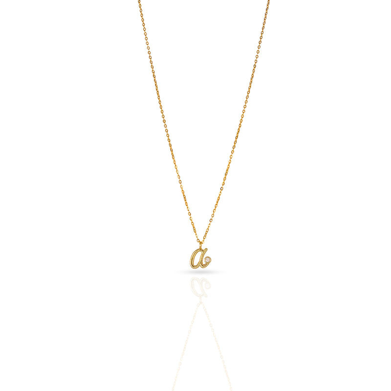 Script CZ Initial Necklace