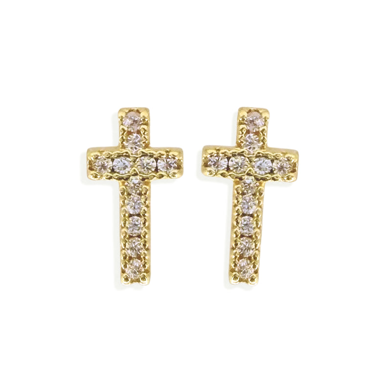Pave Cross Stud