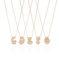 Pave Bubble Letter Necklace