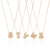 Pave Bubble Letter Necklace