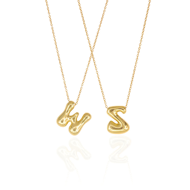 Golden Bubble Letter Necklace