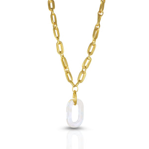 The Loop Gemstone Necklace - Quartz