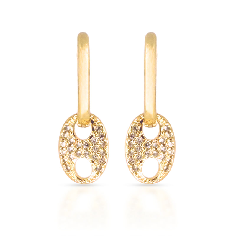 Convertible Double Link Iced Mariner Earring
