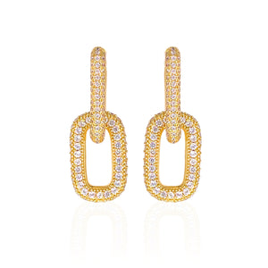 Doube Link Pave Earring