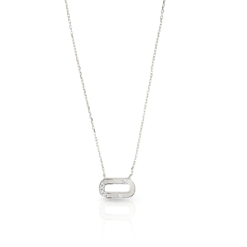 Floating Link Embossed Neckace
