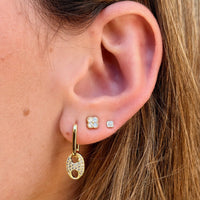 Convertible Double Link Iced Mariner Earring