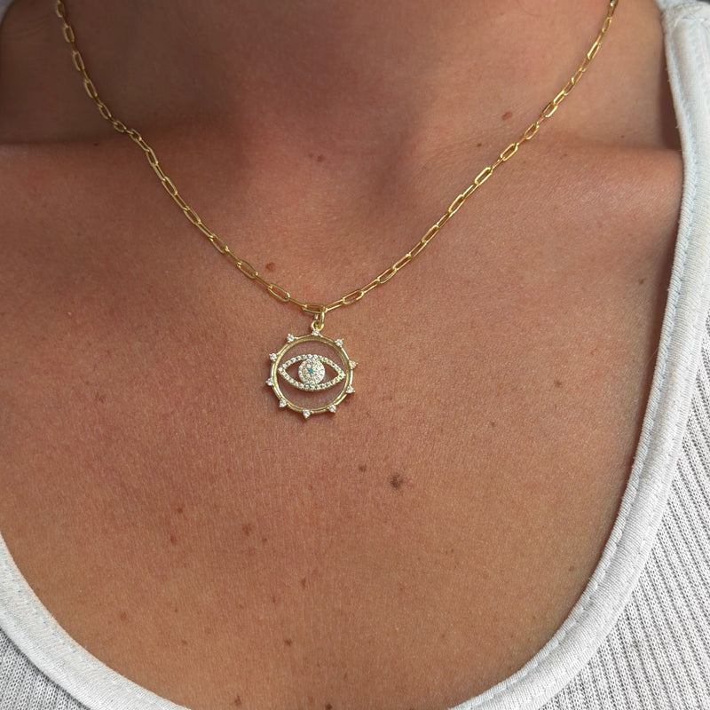 Evil Eye Coin Necklace