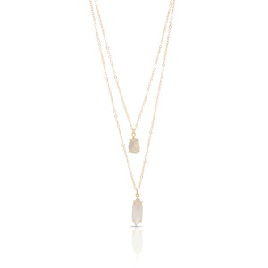 Gemstone Layered Necklace - Amazonite