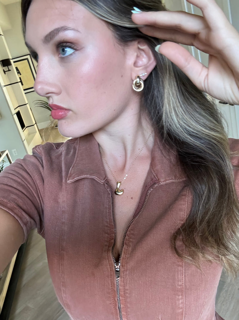 Golden Bubble Letter Necklace