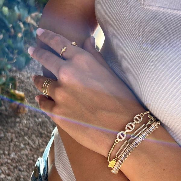 Trio Pave Insignia Bubble Bracelet