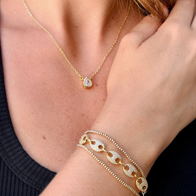 Solitaire Pear Necklace