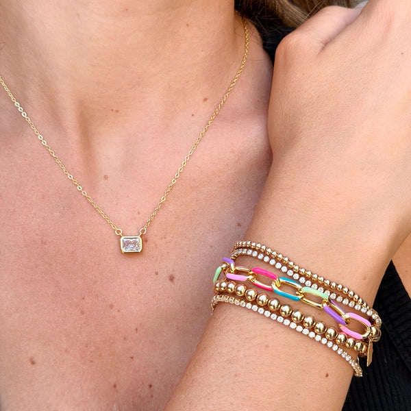 Solitaire Cushion Necklace