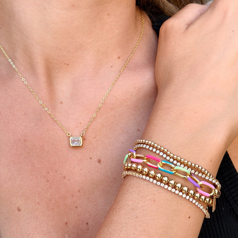 Solitaire Cushion Necklace