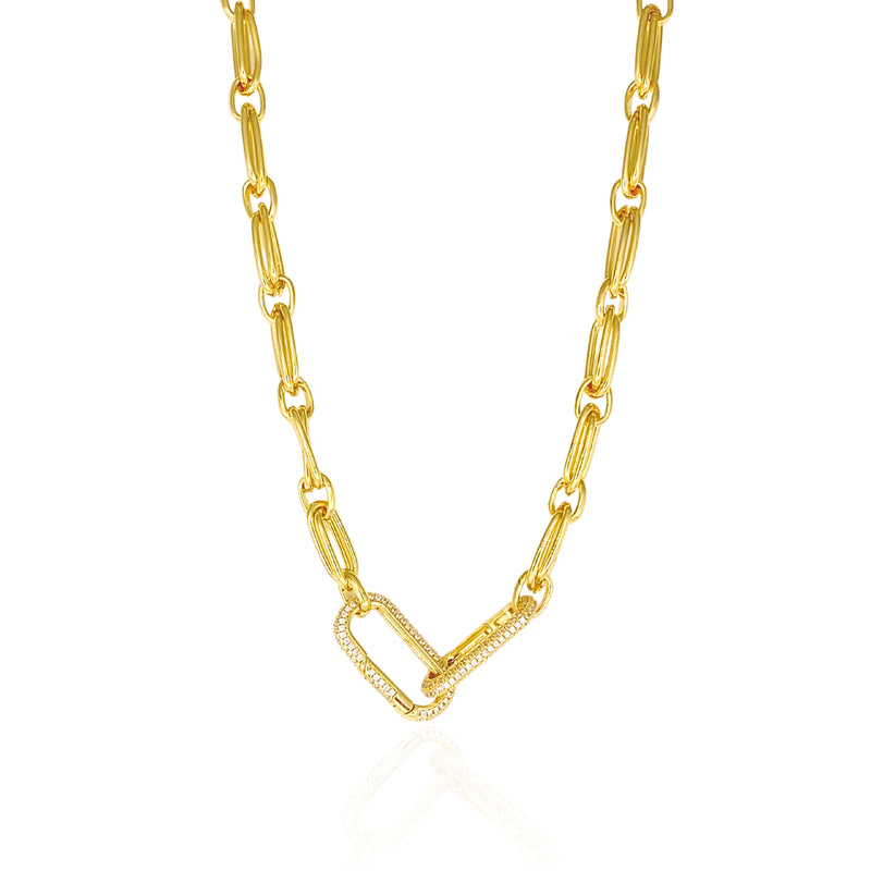 Double Link Pave Necklace